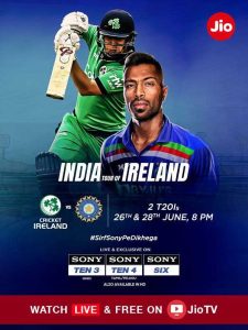 Ireland VS India OTT App