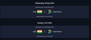 South Africa Tour of India 2022