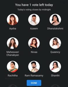 Tamil Bigg Boss 6 Online Voting