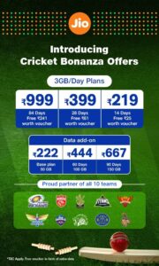 Jio Cricket Plans for IPL