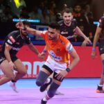 Puneri Paltan Player Mohit Goyat in Action during PKL Match